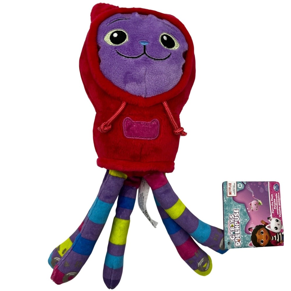 DreamWorks Gabbys Dollhouse Plush Kids 8in Purple NWT CatRat Red Hoodie Toy